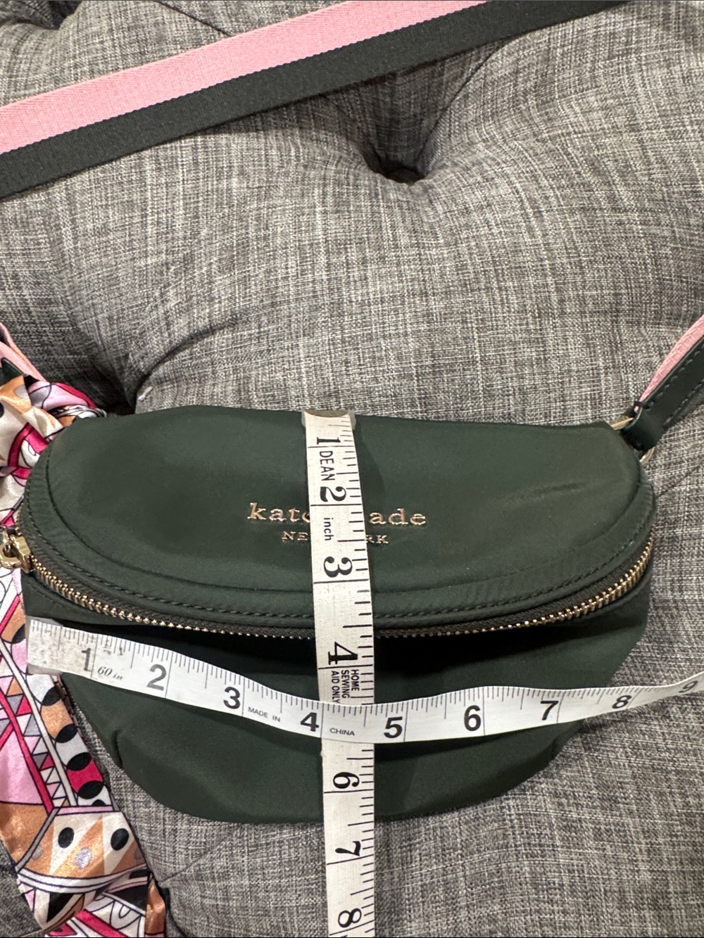 Kate Spade Bag Watson Lane Varsity Stripe Green Pink Betty Nylon Belt Bag - Picture 17 of 17